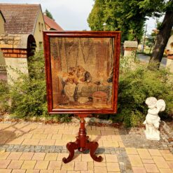 Antiker Biedermeier Ofenschirm Gobelin Mahagoni Rahmen um 1840 Paravent