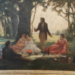 Gemälde Curt Messerschmidt Frühstück im Grünen Ölgemälde Impressionismus