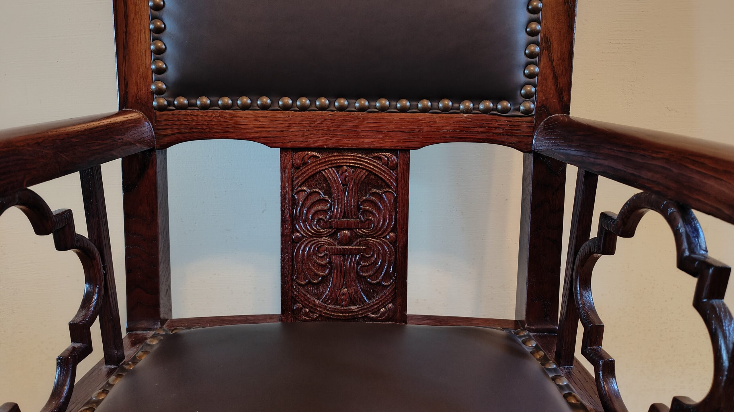 Armlehnsessel Eiche um 1900 – Chinoiserie - Nr.99 – Bild 8