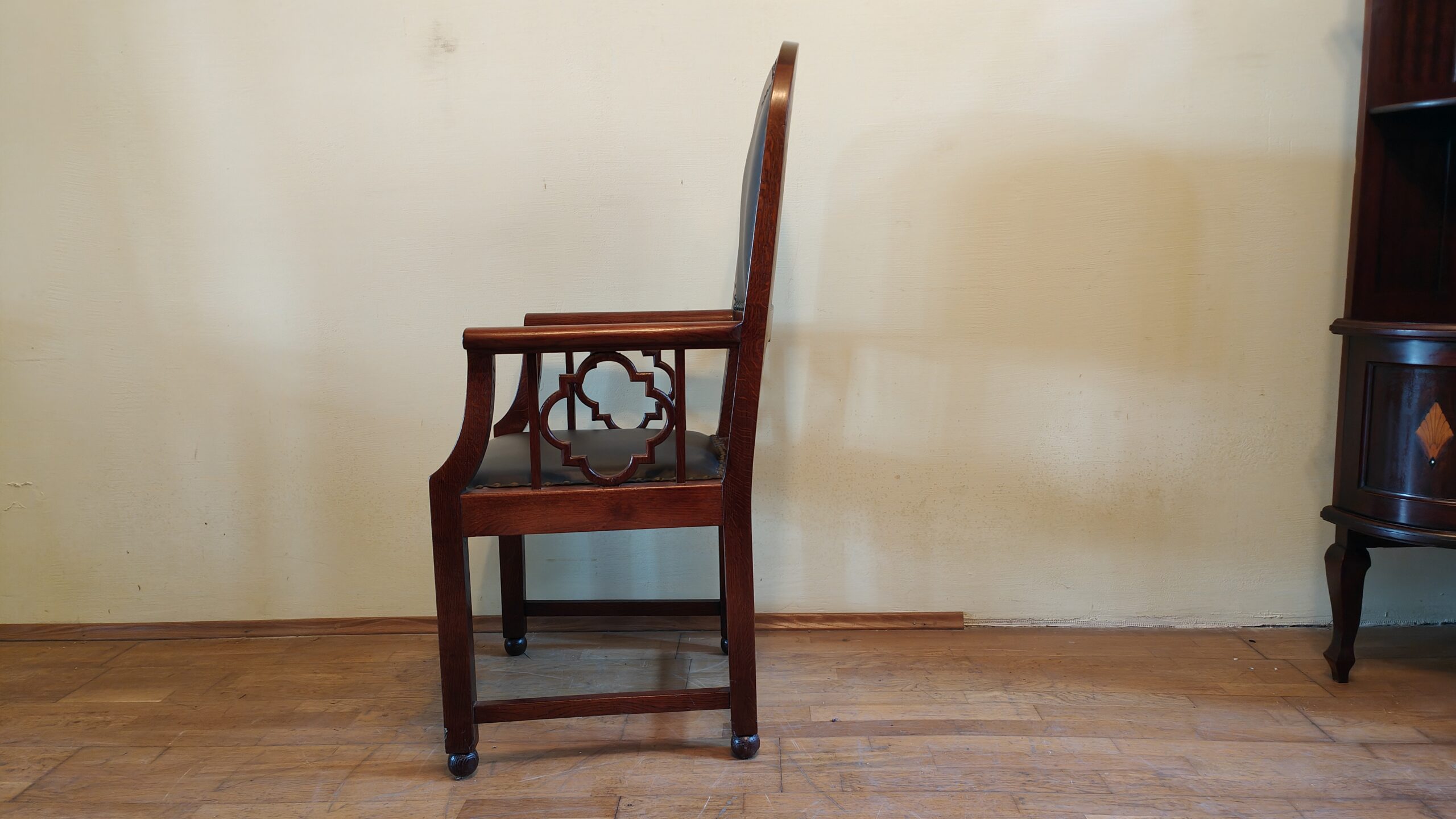 Armlehnsessel Eiche um 1900 – Chinoiserie - Nr.99 – Bild 7