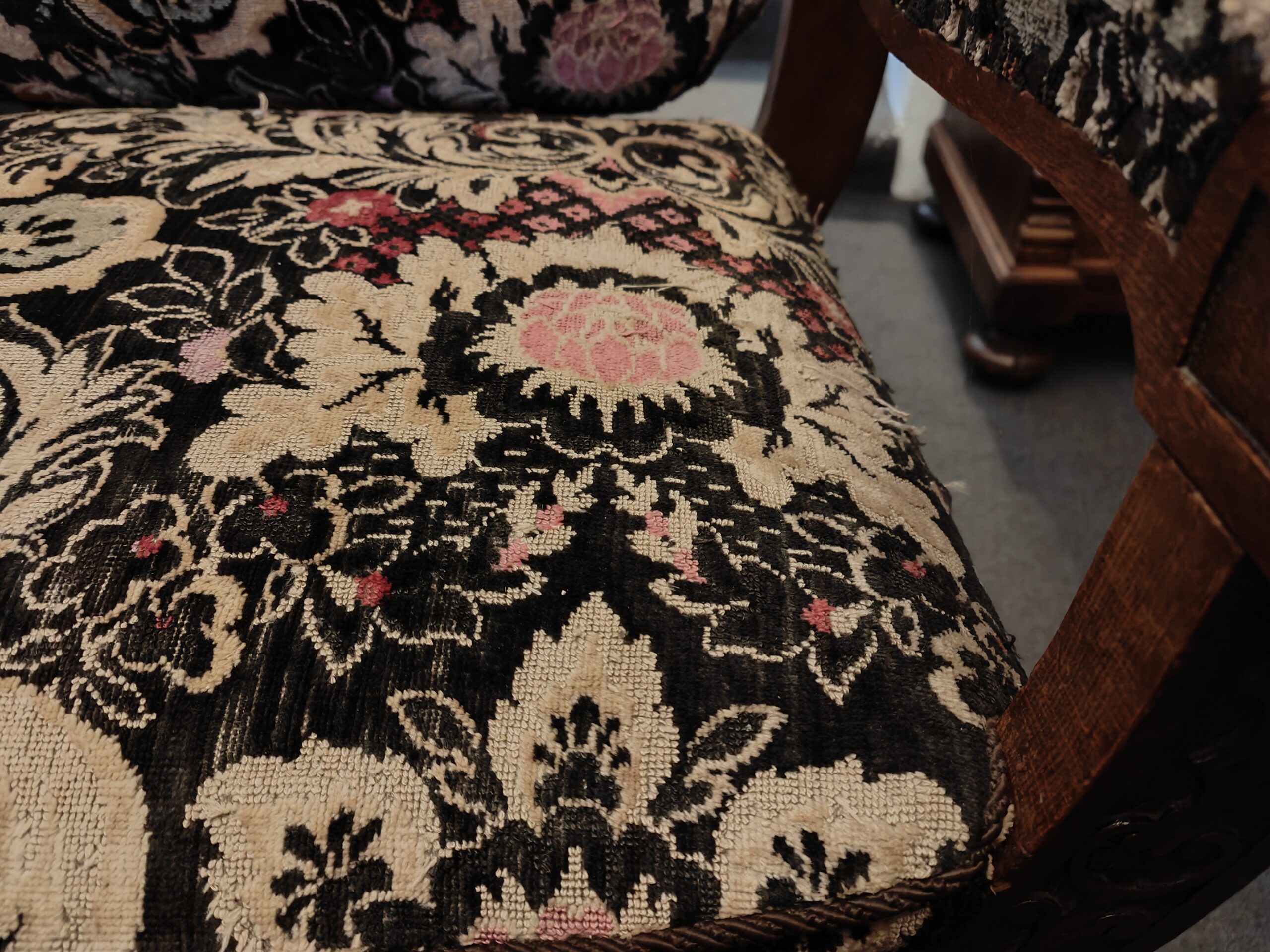 Mächtiger Lutherstuhl Scherensessel Dantesca Gründerzeit 1880 Eiche antik – Bild 9