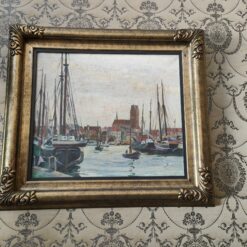 Hafen Wismar Ölgemälde von Waldemar Sewohl (1887-1967) Schiffe