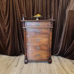 Kommode Hochkommode Gründerzeit um 1880 Nuss mit Galerie Chiffoniere antik