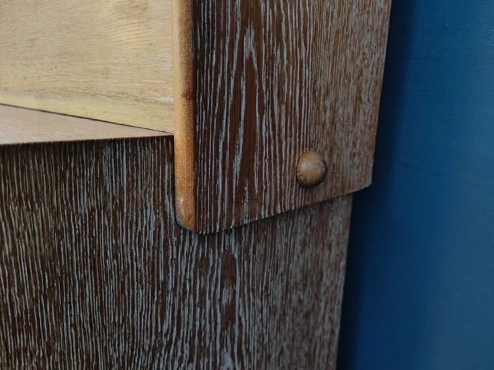 Jugendstil Bücherregal Bibliothek Sekretär Eiche geweißt in modernem Design – Bild 18