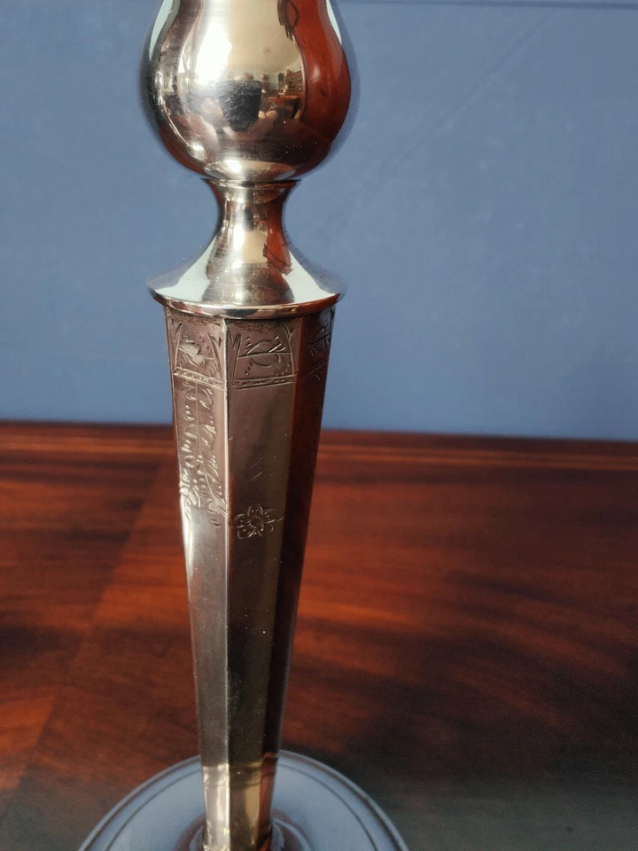 Paar Englische Silberleuchter 925er Sterling Silber Kerzenleuchter antik – Bild 3