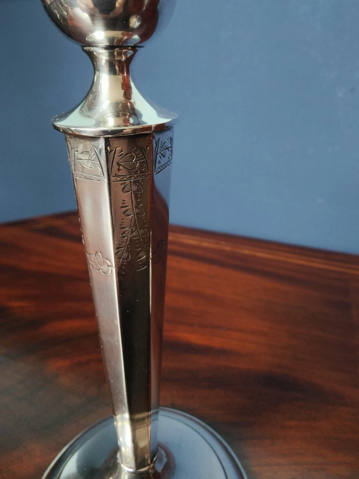 Paar Englische Silberleuchter 925er Sterling Silber Kerzenleuchter antik – Bild 2