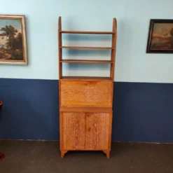 Jugendstil Bücherregal Bibliothek Sekretär Eiche geweißt in modernem Design