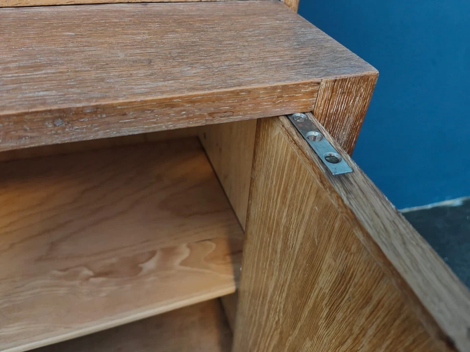 Jugendstil Bücherregal Bibliothek Sekretär Eiche geweißt in modernem Design – Bild 17