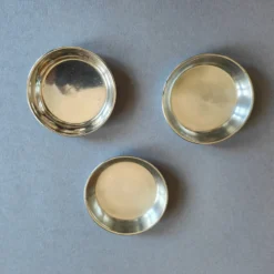 Drei kleine Silber Teller / Schalen England gemarkt punziert Set antik