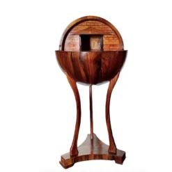 Globustisch Globusnähtisch Nuss in der Art des Biedermeier Klassizismus