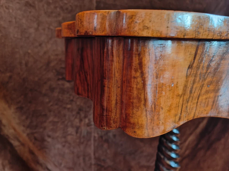 Spätbiedermeier Nähtisch Schachtisch mit Schachbrett Beistelltisch Nuss SELTEN! – Bild 5