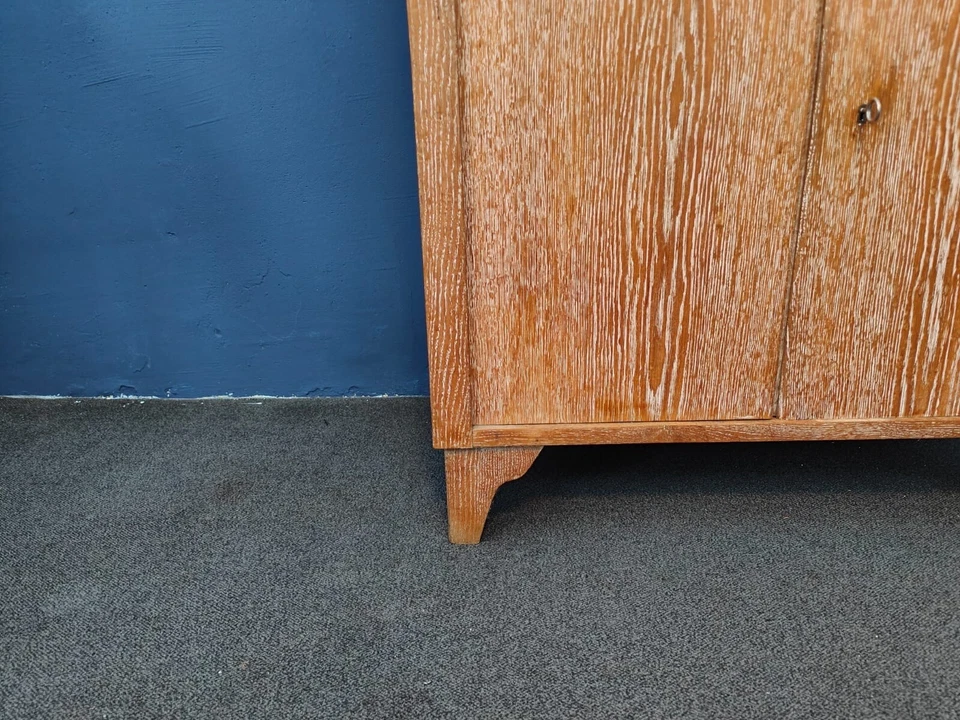 Jugendstil Bücherregal Bibliothek Sekretär Eiche geweißt in modernem Design – Bild 6