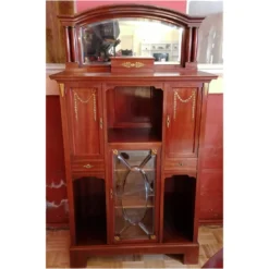 Empire Vertiko antik Spiegel Säulen Mahagoni um 1900 antik Jugendstil Neoempire