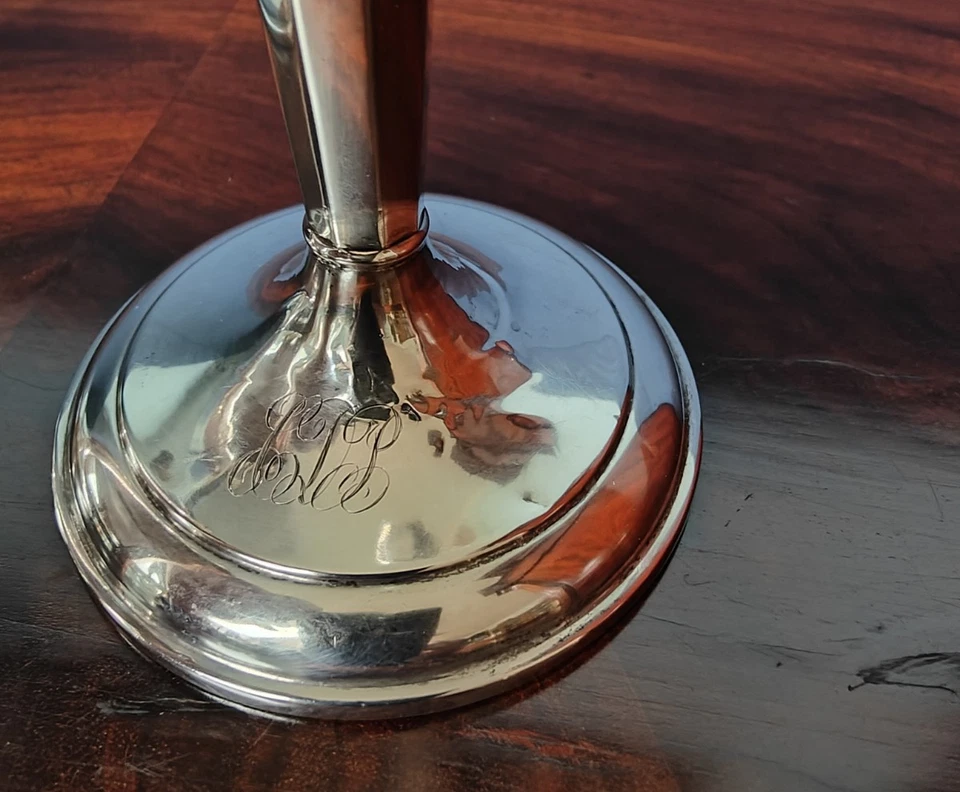 Paar Englische Silberleuchter 925er Sterling Silber Kerzenleuchter antik – Bild 6