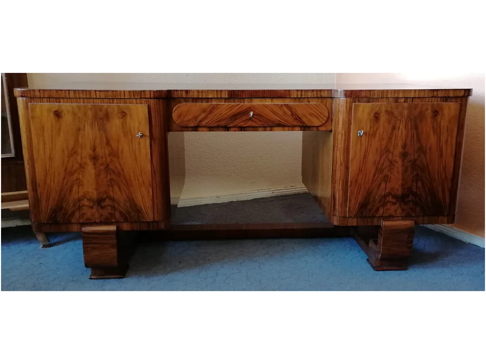 Art Déco Schreibtisch Nussbaum 20er Jahre – Bild 9