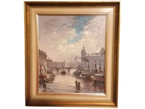 Alt Berlin Ölgemälde von Horst Miesler - Märkisches Ufer - Waisenbrücke - Schloß
