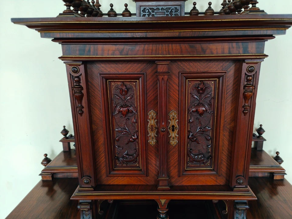 Gründerzeit Damensekretär Sekretär Schreibtisch in Nuss – Bild 15