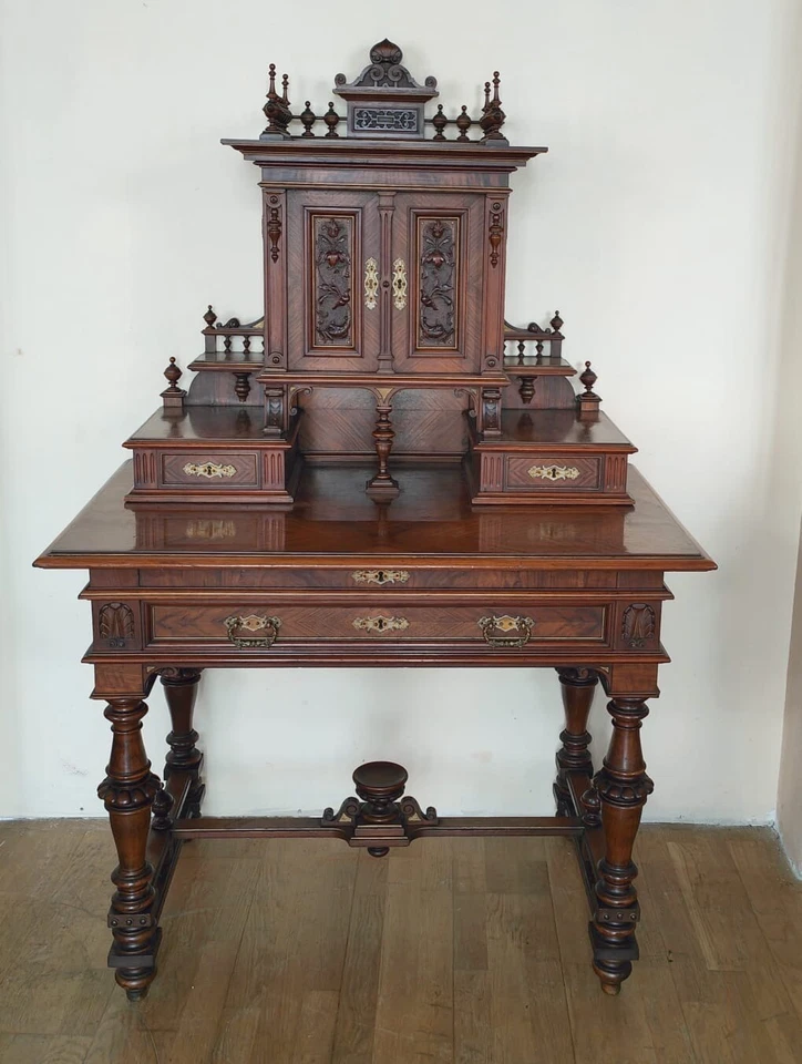 Gründerzeit Damensekretär Sekretär Schreibtisch in Nuss