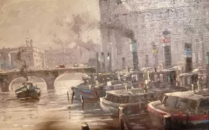 Alt Berlin Ölgemälde von Horst Miesler - Märkisches Ufer - Waisenbrücke - Schloß