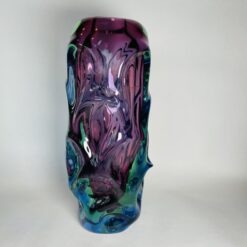 Glasvase, Jan Beranek, lila grün blau