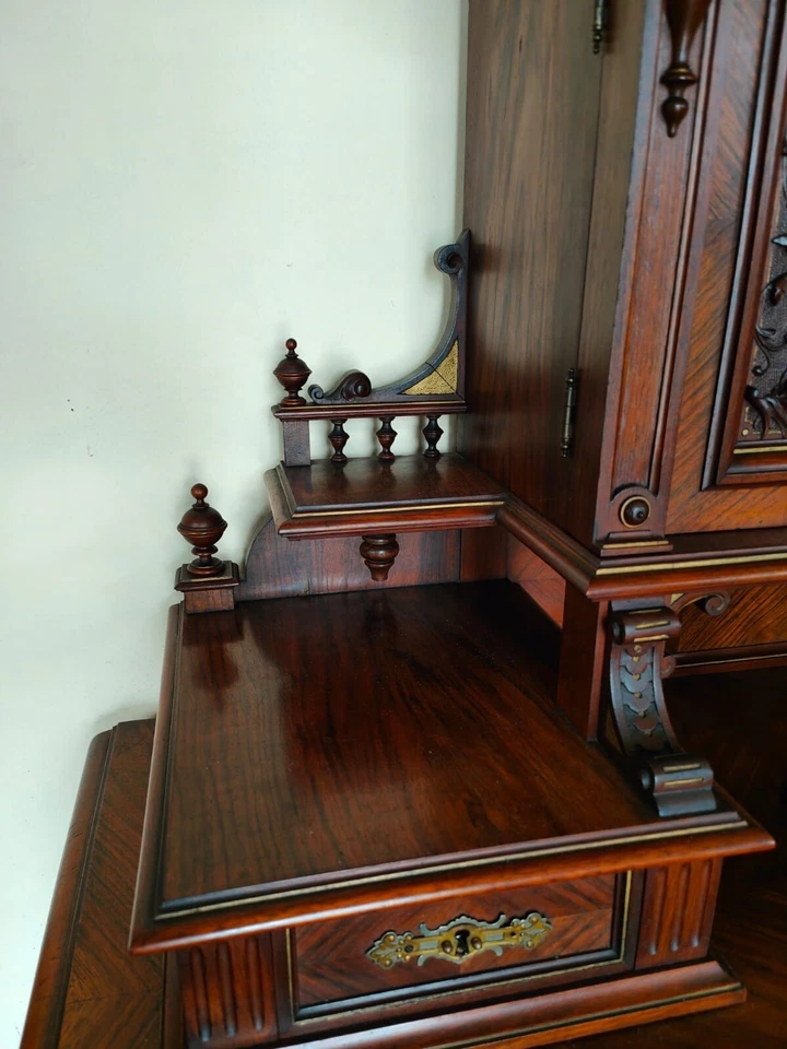 Gründerzeit Damensekretär Sekretär Schreibtisch in Nuss – Bild 4