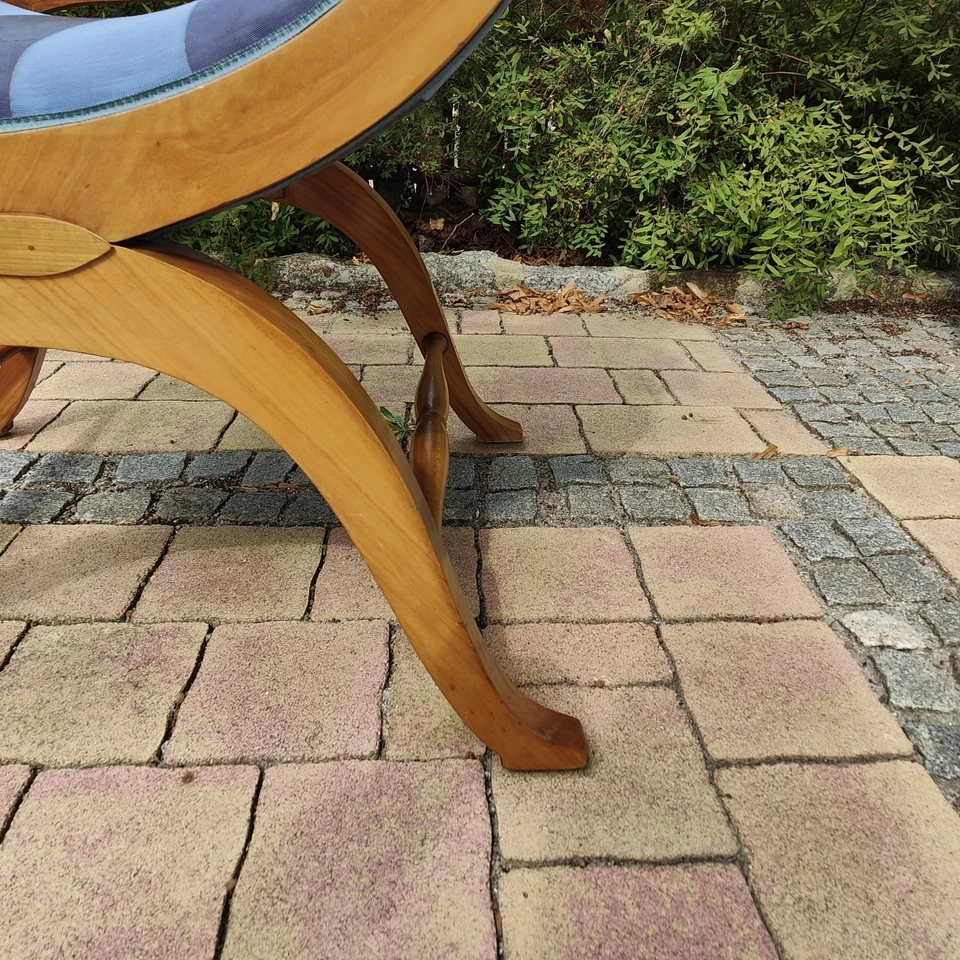 Biedermeier Gondel Stuhl Kirschbaum Scherenstuhl – Bild 16