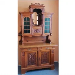 Jugendstil Buffet Anrichte 1900 florale Krone Schnitzereien Eiche