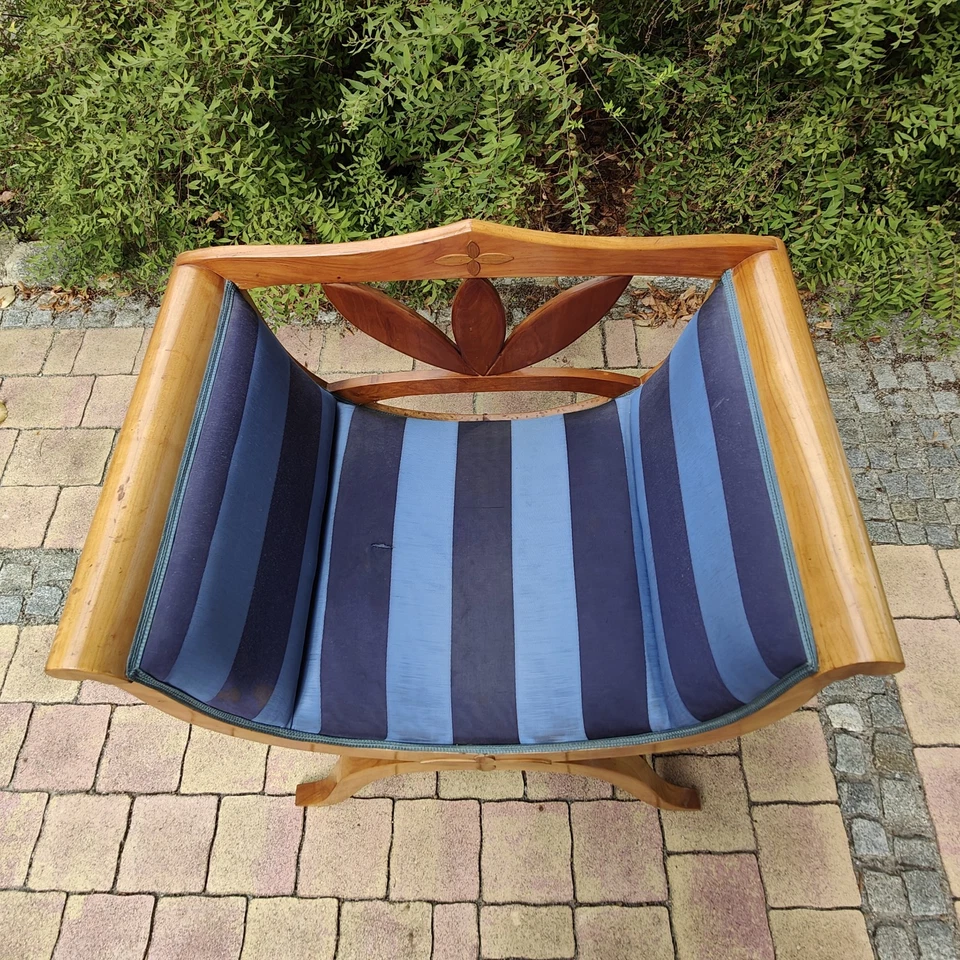 Biedermeier Gondel Stuhl Kirschbaum Scherenstuhl – Bild 13
