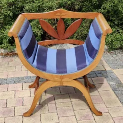 Biedermeier Gondel Stuhl Kirschbaum Scherenstuhl