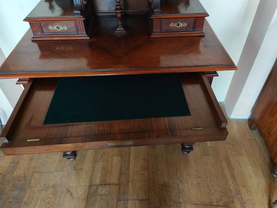 Gründerzeit Damensekretär Sekretär Schreibtisch in Nuss – Bild 9