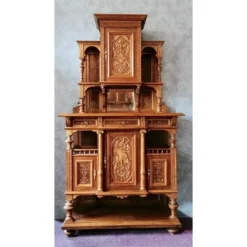 Gründerzeit Salonschrank Nuss 1880 Schnitzereien Historismus
