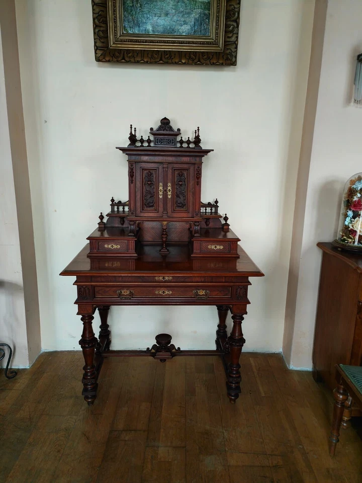 Gründerzeit Damensekretär Sekretär Schreibtisch in Nuss – Bild 5