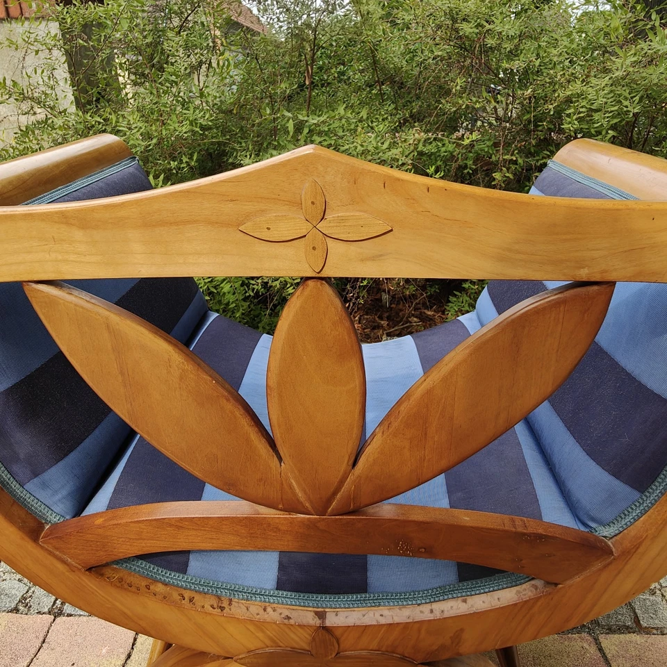 Biedermeier Gondel Stuhl Kirschbaum Scherenstuhl – Bild 12