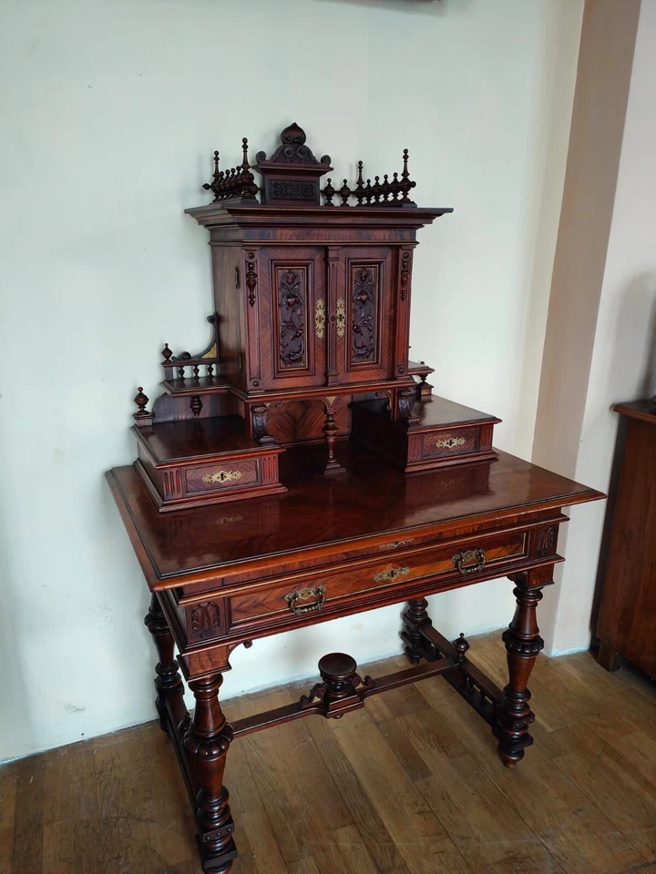 Gründerzeit Damensekretär Sekretär Schreibtisch in Nuss – Bild 10