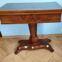 Biedermeie Mahagoni Spieltisch Konsoltisch Verwandlungs Tisch Empire Tatzen