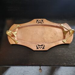 Jugendstil Serviertablett um 1900  Martelé-Kupfer und Messing - Nr. 452